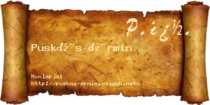 Puskás Ármin névjegykártya