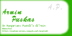 armin puskas business card